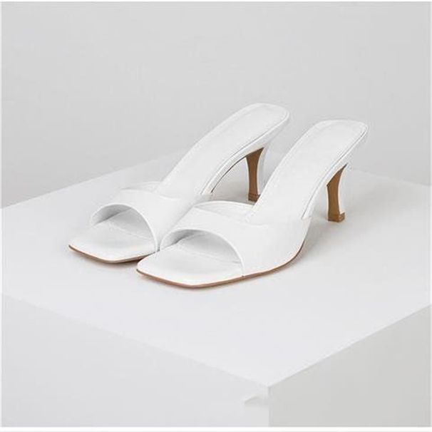 Women's Chic Open-Toe Mule Sandals – Square Toe French-Inspired Strappy Heels For Summer Suitable For Outdoor Wear_vogvips.com
