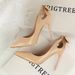3168-8 Korean Style Sexy Slimming High Stiletto Heels Shallow Mouth Pointed Toe Patent Leather Hollow Back Bowknot_vogvips.com