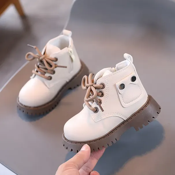 Kids PU Leather Fashion Winter Children's Boys Girls Anti Slip Toddler Short Snow Boots Littlesprouts Sizes 21 - 30_vogvips.com