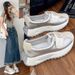 Thick-soled Heightening Single Shoes Women's Heightening Breathable Velcro Sports And Leisure Shoes_vogvips.com