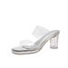 Waterproof Transparent High-heeled Shoes Women, 2026 New Summer Style, Chunky Heel, Single Strap Crystal Sandals,_vogvips.com