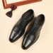 Euro Step Top Layer Cowhide Wooden Sole Business Formal British Style Three-Joint Genuine Leather Oxford Pointed Toe Men's Shoes_vogvips.com