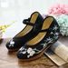 High Single Hanfu Sloping Heels, Canvas Embroidered Cloth Tea Art Women's Shoes, Spring And Summer_vogvips.com
