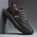 2026 Spring And Autumn Retro Men's Shoes, Trendy Soft Leather, Soft Sole, Non-Slip, Large Size Handmade Shoes, Office Ca_vogvips.com