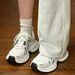 Dad Sneakers Women's 2025 New Summer Versatile White Lightweight Breathable Casual Sports Mesh Single Shoes_vogvips.com