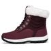 Women's Winter Snow Boots With Thick Fleece Lining, Water-Resistant Synthetic Leather Upper, Non-Slip Rubber Sole For Outdoor Activities_vogvips.com
