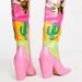 Women's Shoes Fashion Catwalk Thick Heel Multi Color Stitching Long Boots Women's Shoes Comfortable And Versatile Lightweight Street Low Heel_vogvips.com