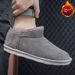 Snow Boots Men's Winter Velvet Thickened Warm Shoes Men's Fur Integrated Cotton Shoes Large Size Men's Shoes Non-slip Men's Boots_vogvips.com
