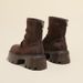 Women's Leather Short Wrinkled Thick Sole Reverse Slouch Solid Color Autumn Winter Retro Melad Stretch Slim Boots_vogvips.com