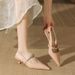 Qianluhui Fashionable Patent Leather Low-Heel Pointed-Toe Sandals Elegant Ladies, Thin Heel, Comfortable For Commuting_vogvips.com