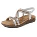 Large Size Women's Shoes Outside Flower Pattern Rhinestone Sandals Flat Large Size Sandals Women_vogvips.com
