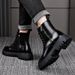 European Warm Series Martin Lightweight Thick-Soled Lace-Up Leather Autumn Winter Fleece-Lined Warm Work Round Toe Comfortable Side Zipper_vogvips.com