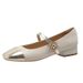 Soft Mary Jane 2025 Summer New Little Style Color Block Flat Single French Retro Shallow Mouth Small Leather_vogvips.com