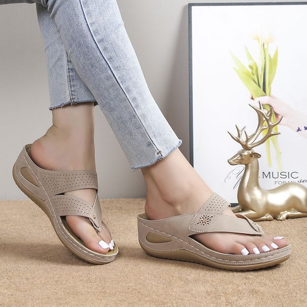 Summer New Plus Size 35-43 Women's Fashion Wedge Heel Flip Flops For Outdoor Wear Beach Slippers Batch_vogvips.com
