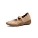 Elegant And Comfortable Sporty Ballet Mary Jane With Sheepskin Lining, Height-increasing, Mid-heel, Round Toe, Thick_vogvips.com