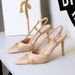 Premium High Heels, Thin Heel, Shallow Mouth Bow, Hollowed-out Rear Strap, Super High Heel Single Shoes_vogvips.com