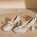 Women's Shoes Platform High Heels Classic Style Elegant Basics Casual Business Wedding Party Thick Heel Pearl Bridal Shoes Wedding Shoes Mary Jane_vogvips.com