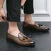 Men's Shoes With Tassel Emed Small Size 46, British Style Pointed Lazy Casual One Foot Leather Shoes, Trendy_vogvips.com