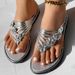 Women's Fashionable Casual Flat Bottom Sandals - Outdoor Wear Toe Post Flip Flops For Beach And Sea Side_vogvips.com