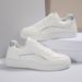 New Round Toe Solid Color White Casual Single Shoes, Trendy Plus Size Women's Shoes_vogvips.com