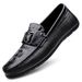 American Genuine Leather Crocodile Pattern Loafers Men's British Business Casual Slip-On Driving Shoes_vogvips.com