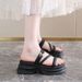 Muffin Thick-soled Roman Sandals High-end Fashion Versatile Simple Summer Beach Shoes_vogvips.com