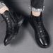 European Warm Series Martin Large Size Cotton Men's Autumn Four Seasons Fleece Lined Warm High-top Casual Leather Boots Non-slip Trendy Shoes_vogvips.com