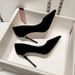 Black High Heels Women's Stiletto 2026 Pointed Spring New Etiquette Single Shoes Professional High Heels_vogvips.com