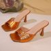 High-heeled Fashion Slip-on Sandals For Women, 2025 Summer European And American Foreign Trade New Model, Snake Pattern,_vogvips.com