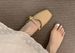 Summer New Korean Style Hollow Out Closed-Toe Half Women, Internet Celebrity Versatile Fashion Gold Buckle Casual Flat_vogvips.com