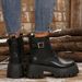 New Plus Size Martin Boots For Women, Fashionable And Versatile, British Style Short Thick Soled, Height Increasing,_vogvips.com