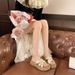 Internet Celebrity Platform Thick Sole Slippers 2025 Summer New Korean Fashion Outdoor Comfortable Cross Sandals For_vogvips.com