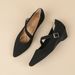 6045-4 Pointed Toe Shallow Mouth Princess Mary Jane One Strap Breathable Knitted Wedge For Women Soft Sole Casual Shoes_vogvips.com