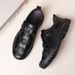Men's Genuine Leather Slip-On Sandals - Breathable Soft Leather Beach Shoes With Rubber Sole - Casual Comfortable Footwear For Summer_vogvips.com