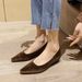 Maillard Single Shoes Women's Thick Heel Retro One-pedal Work Shoes Commuting Shallow Beanie Shoes_vogvips.com
