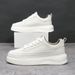Men's European Style Thick Soled Sneakers Spring Summer Breathable White Sporty Casual Trendy Versatile New Shoes_vogvips.com