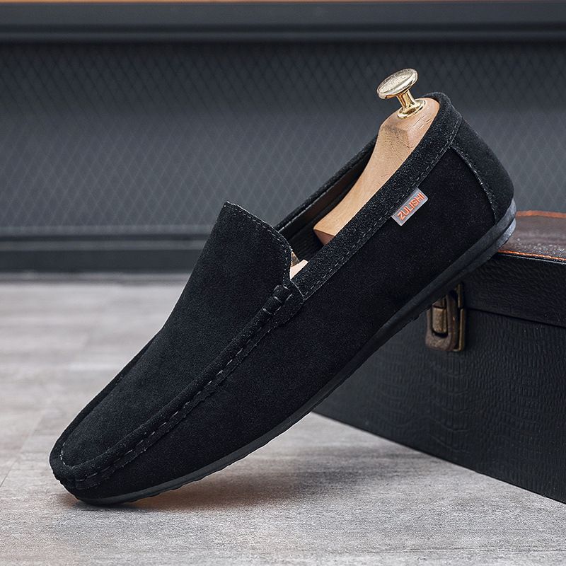 New men's shoes casual breathable driving flat loafers a slip-on loafer straddle_vogvips.com