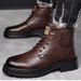 European Warm Series Winter Martin For Men New Business Casual Genuine Leather Wool Warm High-top Snow Boots Men's Cotton Shoes_vogvips.com