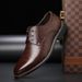 Suitable For All Seasons Business Formal British Leather Brogue Carved Korean Style Shoes, Men's Pointed Toe Lace-up Trendy Shoes_vogvips.com