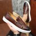 Men's Slip-On Loafers – Breathable PU Leather Casual Shoes (Black/Brown)_vogvips.com