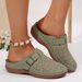 Women's Shoes Plus Size Hollowed Out Platform Slippers For Women, Retro Style, Buckle, Lazy Backless Half Slippers._vogvips.com