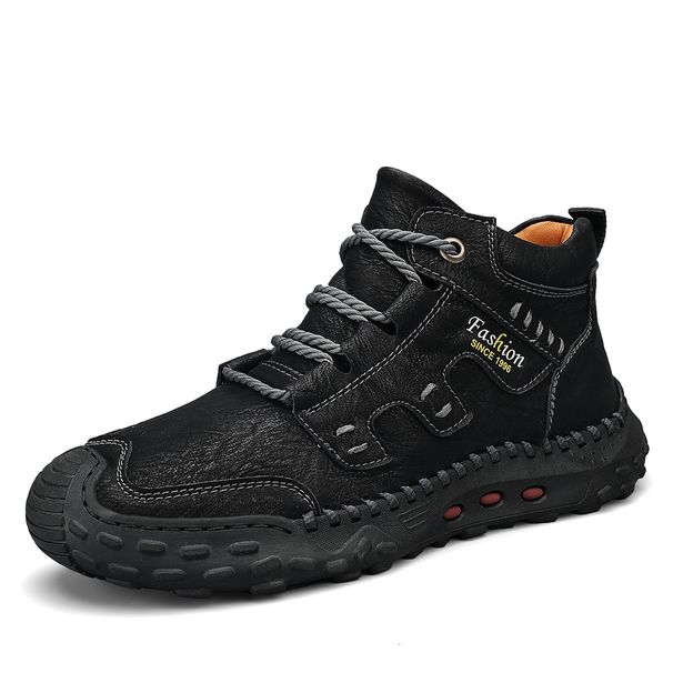 Men's Cotton Shoes Winter Fleece-Lined Warm Soft-Soled Lace-Up Men's Work Boots Fashionable Versatile Non-Slip Boots_vogvips.com