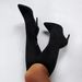 【Pre-sale | Ships In 15 Days】high Elastic Leather Boots With Pointed Side Zipper Suede Stiletto Mid-calf Boots Plus Size 43_vogvips.com