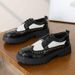 Euro Step Men' Leather Derby Thick Sole Height Increaing Britih Brogue Black White Buine Formal Veratile Caual Trendy_vogvips.com