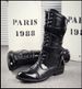 European Warm Series High Men Korean Style Trendy Leather Personality Fashion British Lace-up Pointed Toe Denim Long Tube Martin Boots_vogvips.com