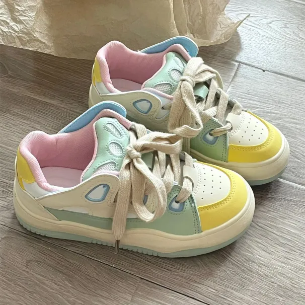 Women Comfortable Breathable Thick Soled Student Casual Multi-color Sports Shoes Ss Size_vogvips.com