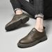 Tattooed Round Head Men's Platform Martin Shoes Sewing Line Retro Outdoor Low Heel Casual Big Head Men's Shoes_vogvips.com
