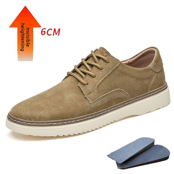 Japanese Men's Shoes Casual Shoes Leather Shoes Inner Heightening Board Shoes_vogvips.com