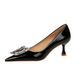 1961-K72 European American Style Fashionable Luxury Party Women's Shoes With Thin Mid-heel, Shallow Mouth, Pointed Toe,_vogvips.com