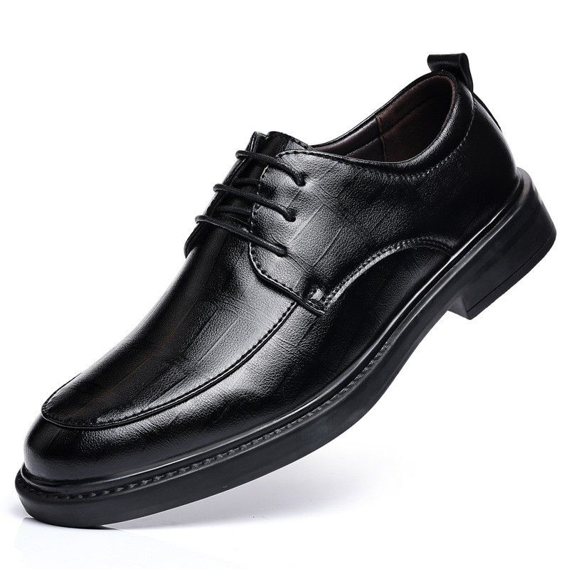 2026 New Leather Summer Breathable Business Formal Wear British Style Casual Soft Sole Black Men's Shoes_vogvips.com